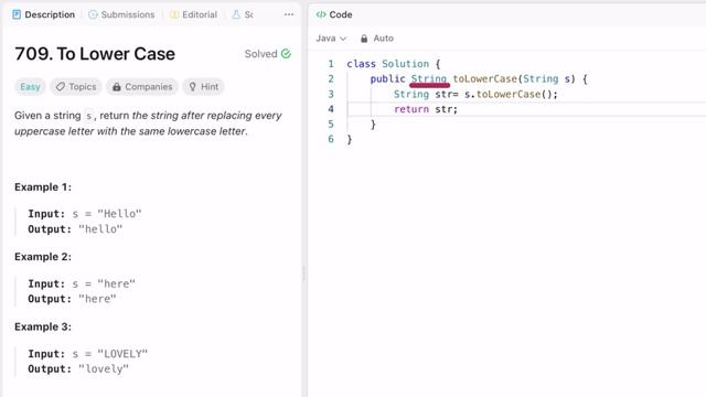 Leetcode | 709. To Lower Case | Easy | Java Solution смотреть онлайн
