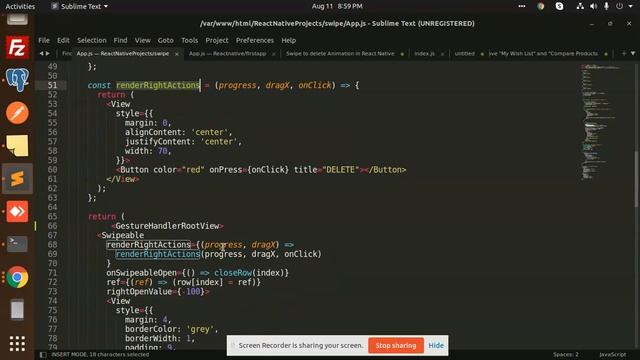 Swipe to delete Animation in React Native | React Native Tutorial смотреть онлайн