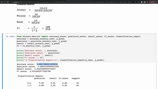 Lec-6.27 Naive Bayes Classifier using Scikit Learn (Arif Butt @ Data Science) смотреть онлайн