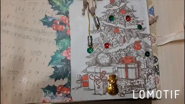 Мини альбом новогодний. Скрапбукинг.Я учусь! смотреть онлайн