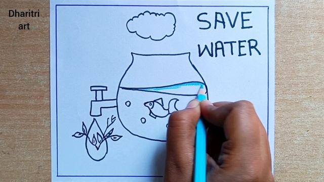 Save Water Save Life Drawing || Save Water Drawing || Save Earth Drawing смотреть онлайн