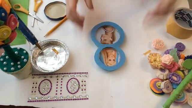 Топиарий фоторамка на 8 марта из фетра своими руками. Подарок маме. смотреть онлайн