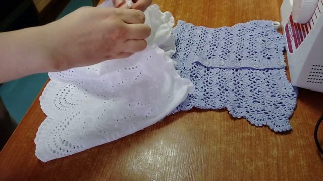 Юбочка (на нитке-резинке) к ажурной кокетке. смотреть онлайн