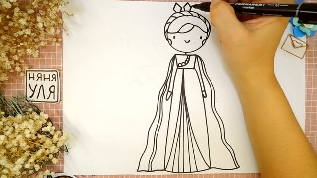 Как рисовать АННУ из Холодное сердце | НЯНЯ УЛЯ - Уроки рисования для детей смотреть онлайн