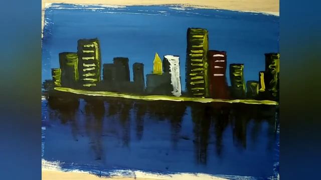 Рисунок красками город?️рисуем город красками,уроки рисования