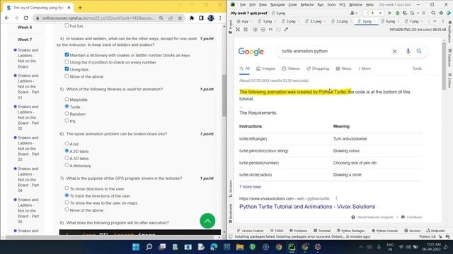 NPTEL The Joy of Computing using Python week 7 quiz assignment answers with proof of each answer смотреть онлайн