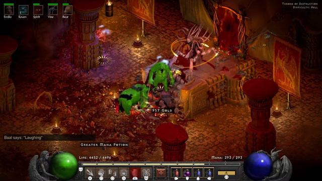 Diablo 2: Resurrected Summon Druid Baal run, Grizzly lvl 50(before 2.4 patch) смотреть онлайн