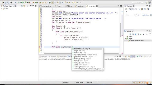 Search in 2D array using Java смотреть онлайн