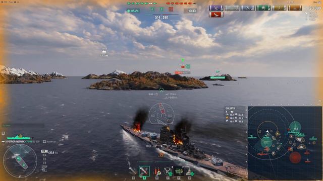WoWs [NOCAP] vs [XTREM] Petropavlovsk on Warrior's Path Cyclone | Clan Battles Season 11 смотреть онлайн