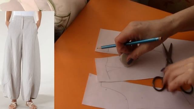 Брючки БОХО, моделирование. Как самой сделать выкройку брюк бохо. смотреть онлайн