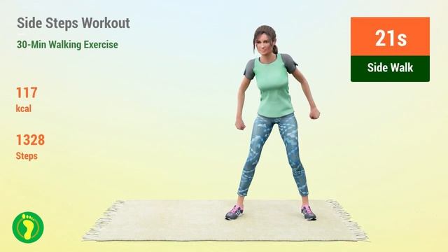 30-Min Side Steps Workout: Walking Exercise смотреть онлайн