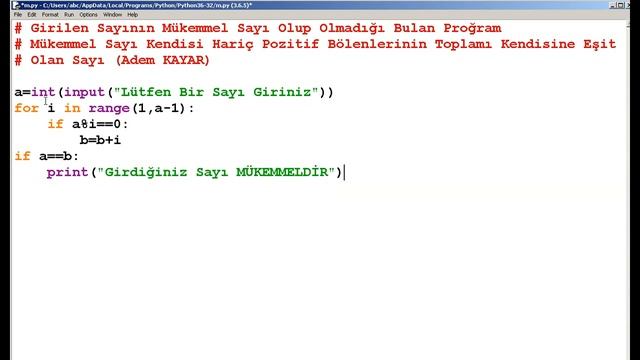 Python 3 #10 Mükemmel Sayı - Perfect Number смотреть онлайн