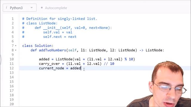 Python Programming Practice: LeetCode #2 -- Add Two Numbers смотреть онлайн
