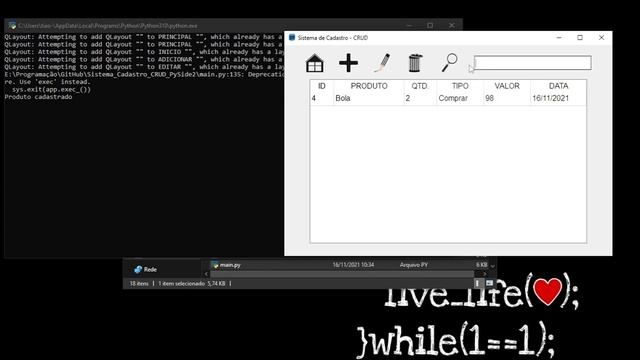 Sistema Cadastro CRUD em Python usando PyQT ou PySide смотреть онлайн