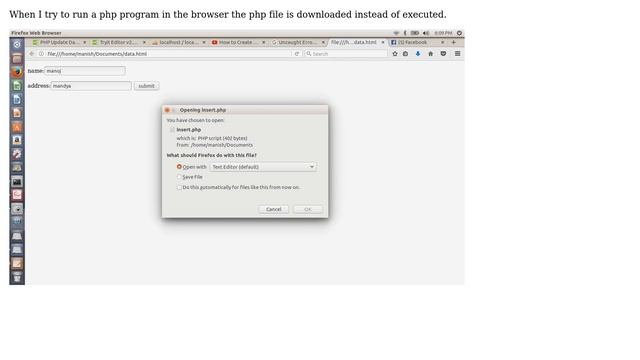 Ubuntu: Php file is downloaded when Php program is run in browser смотреть онлайн