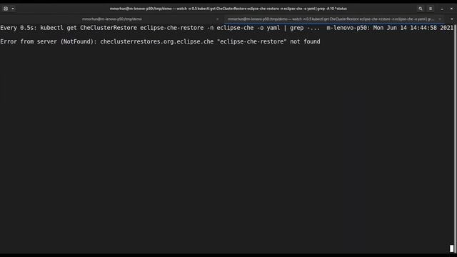 Eclipse Che backup - restore demo (beta) смотреть онлайн
