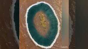 Заливка декоративного подноса из эпоксидной смолы. DIY