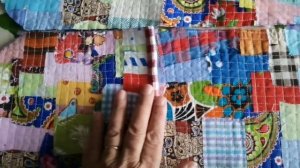 Прихватка на две руки в технике ленивый боро. Пригодятся все маленькие лоскутки.