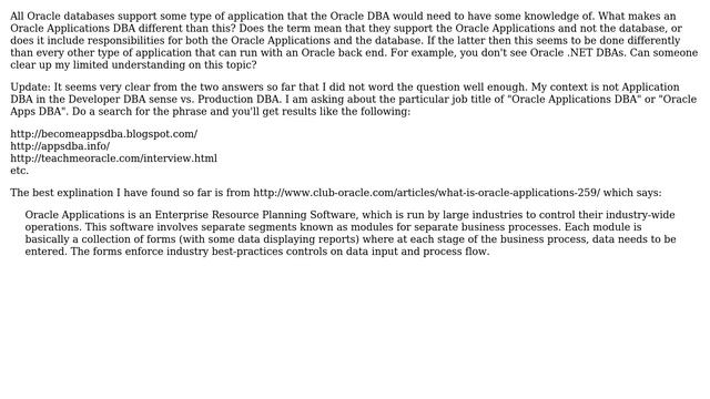 Databases: What makes an Oracle Applications DBA different from an Oracle DBA? смотреть онлайн