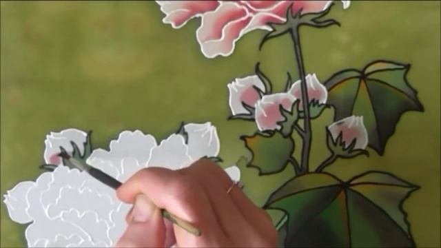 Silk art. Peonies on silk. Seidenmalerei. Батик "Пионы" смотреть онлайн