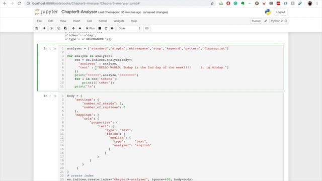 Chapter 9: Analysers | Elasticsearch in Python смотреть онлайн