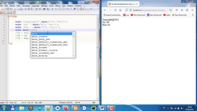 PHP 13 online dars (Sana va Vaqt) смотреть онлайн
