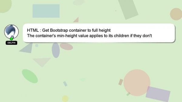HTML : Get Bootstrap container to full height