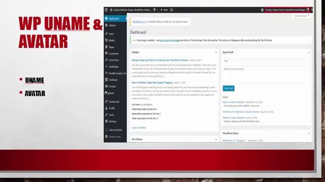 WordPress Tutorial For Beginners: WP UName Avatar смотреть онлайн