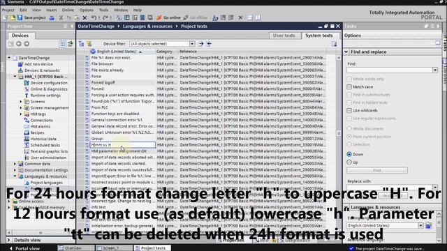 Siemens TIA Portal HMI tutorial - Changing of Date/Time format (12/24 hours format) смотреть онлайн
