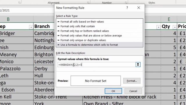 Highlight Weekends Dates and Bank Holidays in Excel - Formula & Conditional Formatting смотреть онлайн