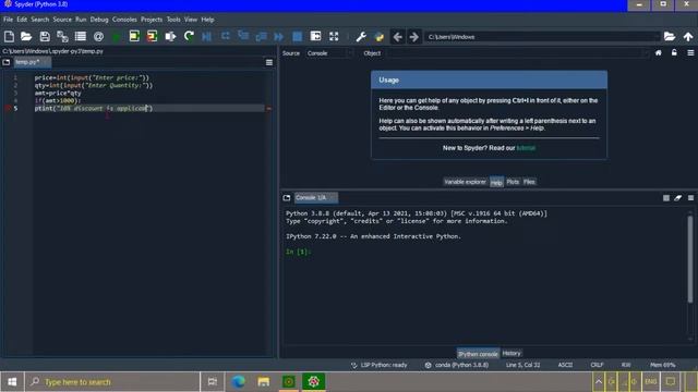 write a program in python to see discount in item смотреть онлайн