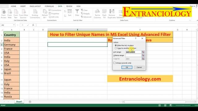 Advanced Filtering Unique Values in MS Excel | Learn Advanced Excel Online | Free Online Tutorials смотреть онлайн