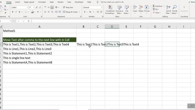 Move Text after comma to the next line in Excel Cell in Urdu смотреть онлайн