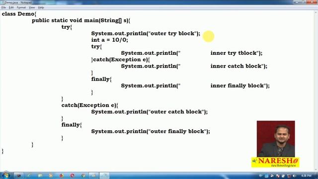Core Java Tutorials | Program on Nested Try, Catch Finally Blocks in Java ? | By Mr.Ramchander смотреть онлайн
