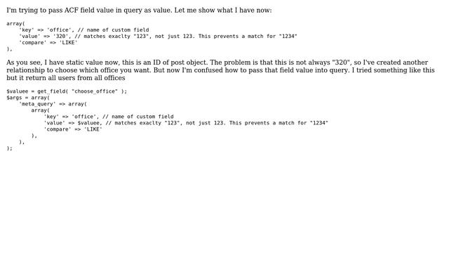 Wordpress: ACF query-pass field value смотреть онлайн