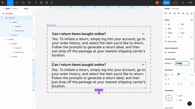 Creating Interactive Accordion in Figma смотреть онлайн