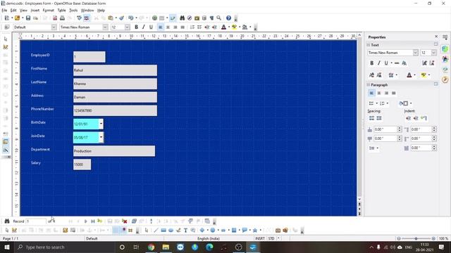 Creating FORM in OpenOffice Base using Form Wizard | Std 11th Computer Science | GSEB смотреть онлайн
