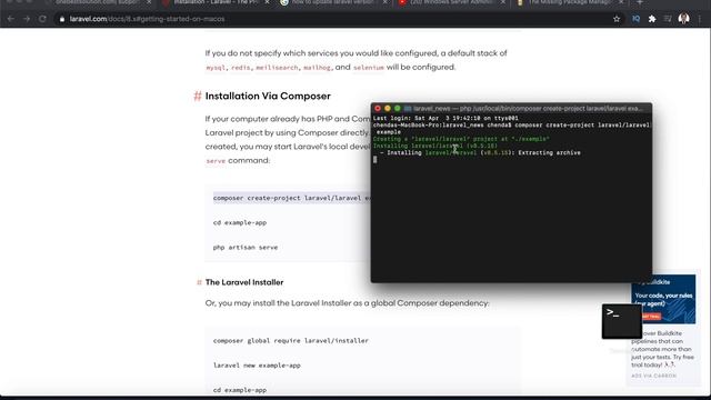 install laravel version 8 on mac os or create laravel project смотреть онлайн