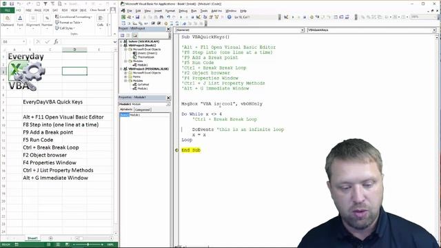 EverydayVBA Hack Shortcut Keys (Alt+F11, F8, F5, Ctrl+Break & More) смотреть онлайн