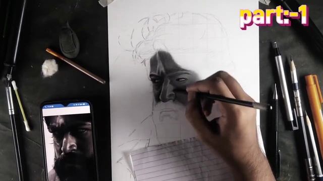 How to draw KGF Chapter 2 YASH Step by Step // with pencil shading ?// part:-1 // смотреть онлайн
