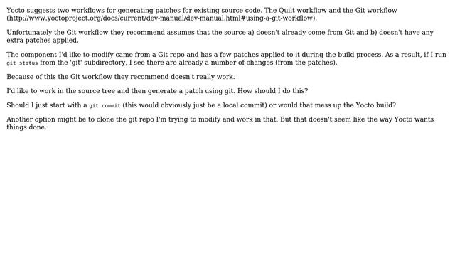 Using the Yocto Git Workflow with an existing Git repository смотреть онлайн