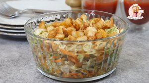 Небанальный САЛАТ из банальной ПЕКИНСКОЙ КУПУСТЫ с КУРИЦЕЙ и СУХАРИКАМИ