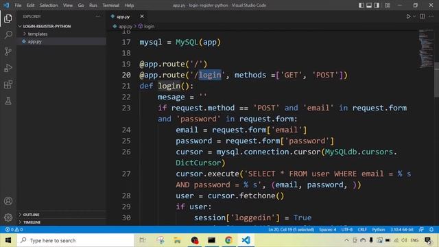 Develop User Login and Registration with Flask, Python & MySQL - Python Tutorial смотреть онлайн