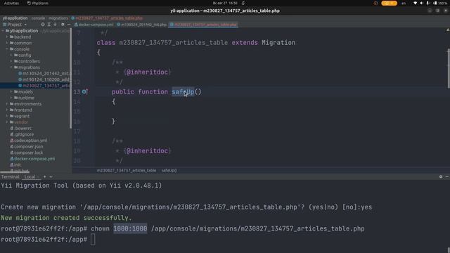Yii2 миграции - создание, применение, отмена, история смотреть онлайн