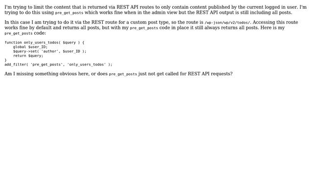 Wordpress: Does pre_get_posts affect REST API responses? смотреть онлайн
