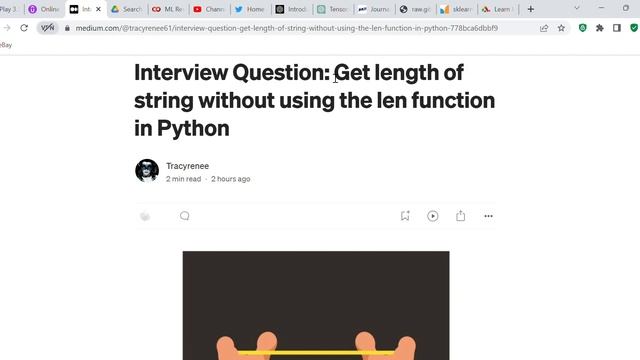 Interview Question Get length of string without using the len function in Python - blog post смотреть онлайн