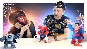 Человек паук, Бэтмэн и Супермэн ! Классные игрушки и тянучки! #игрушки #человекпаук #смешныемоменты