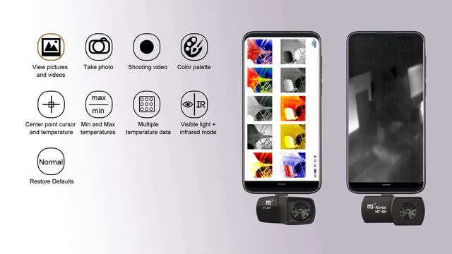 Hti New product mobile phone thermal imager HT-201 and HT-101 смотреть онлайн
