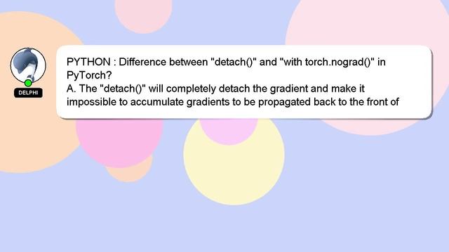 PYTHON : Difference between "detach()" and "with torch.nograd()" in PyTorch? смотреть онлайн