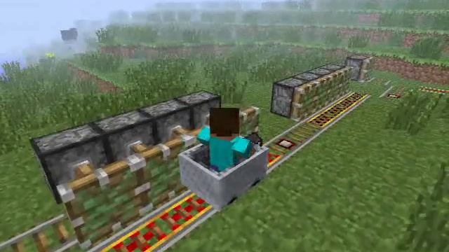 Железная дорога с использованием поршней в minecraft смотреть онлайн